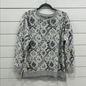 Simply Southern Gray and Cream Patterned Sweater